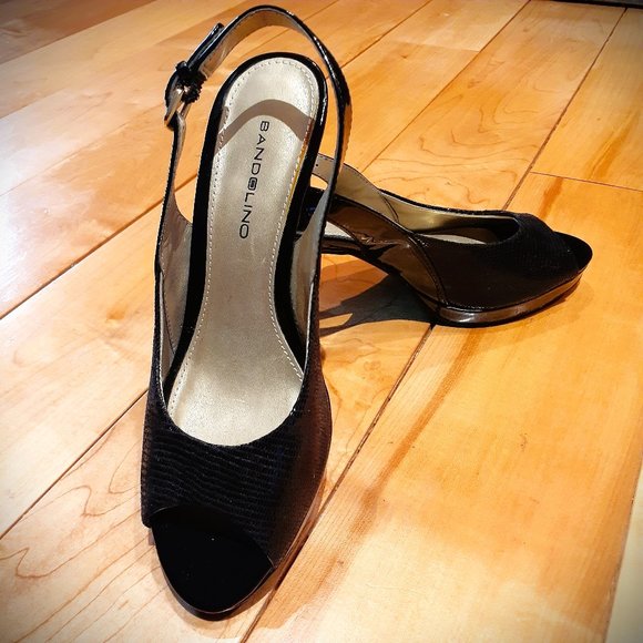 BANDOLINO *USED ONCE* Black sling back heels Sz 6M EUC - Picture 3 of 9